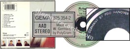 Seventeen seconds (issued 1987). Disc shows "Made in W. Germany by PolyGram". Silver disc. Silver inner ring states "Made in W. Germany by PDO Hanover". No "POL 900" square on backsleeve. - Thanks to Klaas.