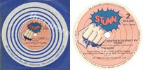 A forest / Another journey by train (issued 1980). EMI blue & white paper sleeve. Despite it doesn't state "promo" anywhere, label differs slightly from the commercial version. Titles are displaced differently, like "A forest" being above "The Cure", and the logo's dark-blue colour isn't the same.