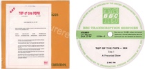 Top of the Pops - 1014 (issued 1984). April 11th 1984. Includes "The caterpillar". BBC Transcription Services with original green label with cue sheet. - Thanks to Cure1980